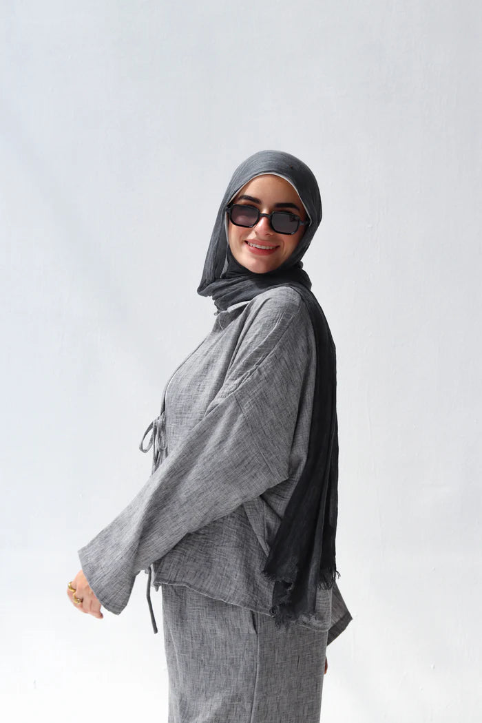 Ensemble Lin Chic et Raffiné 🌿 طقم كتان أنيق ومحتشم