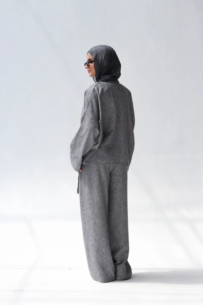 Ensemble Lin Chic et Raffiné 🌿 طقم كتان أنيق ومحتشم