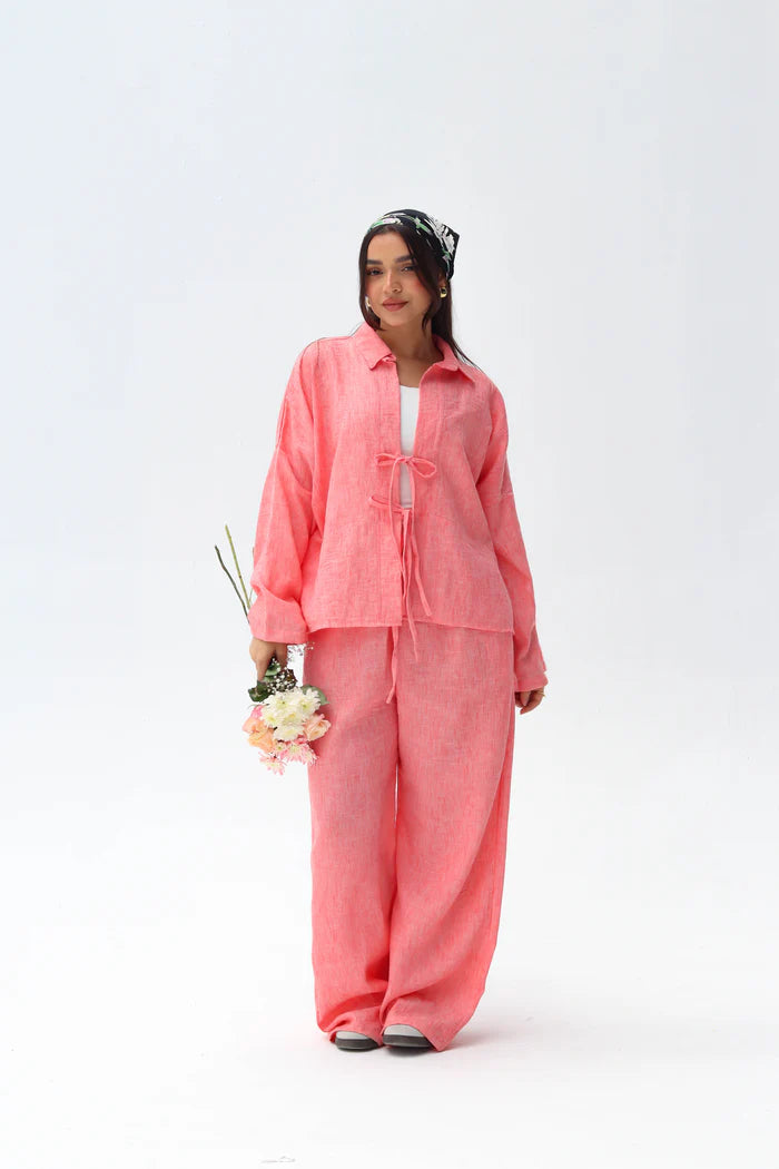 Ensemble Lin Chic et Raffiné 🌿 طقم كتان أنيق ومحتشم