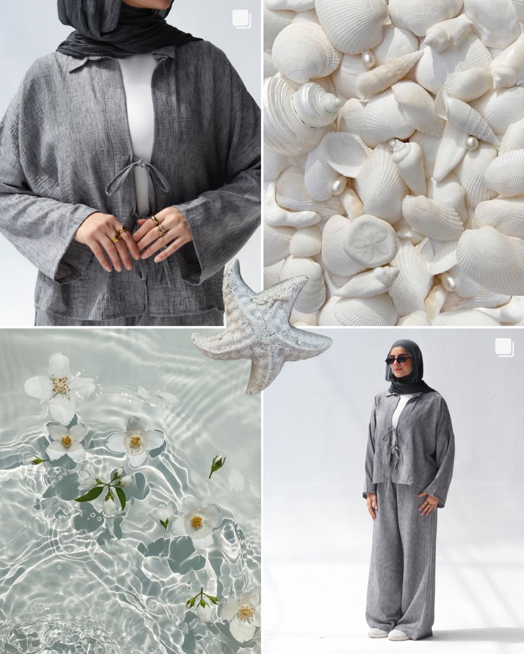 Ensemble Lin Chic et Raffiné 🌿 طقم كتان أنيق ومحتشم