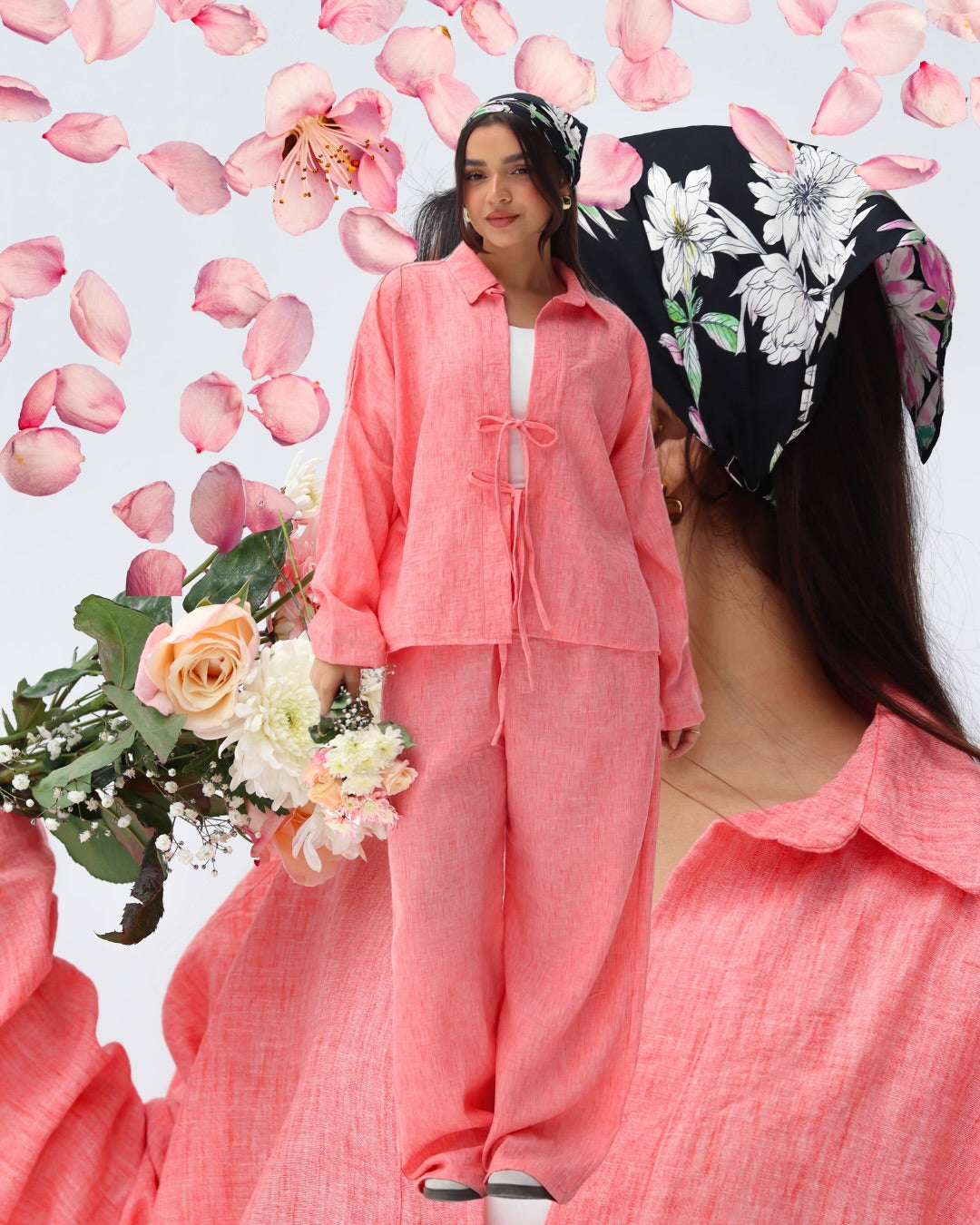Ensemble Lin Chic et Raffiné 🌿 طقم كتان أنيق ومحتشم